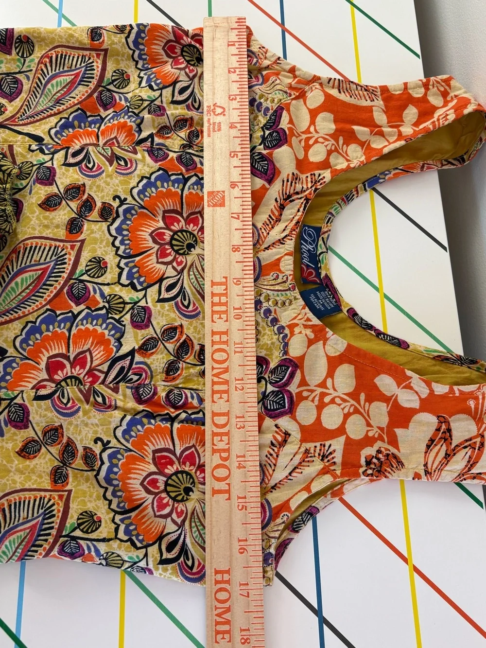 Vintage Phool Sleeveless Floral Patchwork Knee Length Dress Medium Boho Chic - Picture 13 of 14